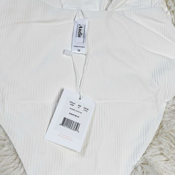 Andie Asbury Ribbed One Piece Swimsuit in Coconut NWT Medium - Picture 4 of 6